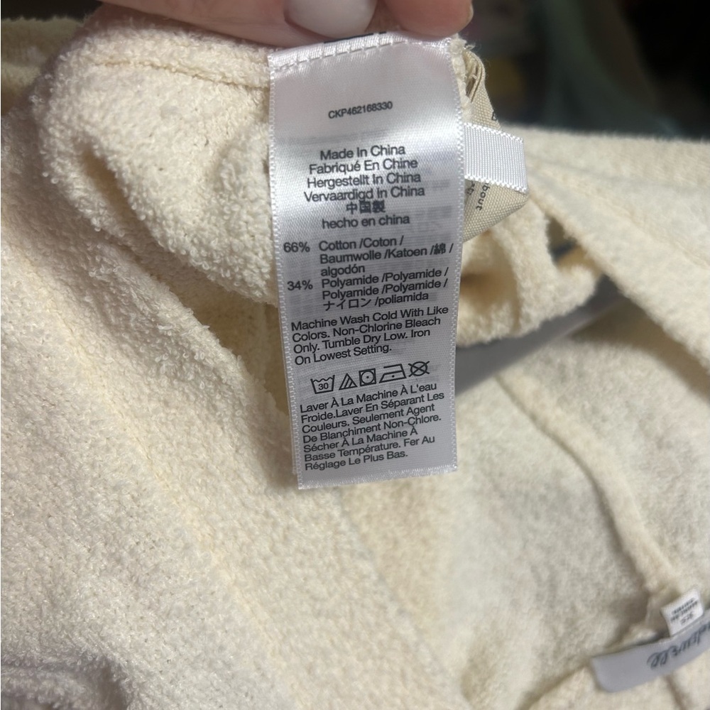 2/$28 Madewell Bayport Ivory Sweater Knit Button Front Romper Women’s XS - Picture 5 of 6